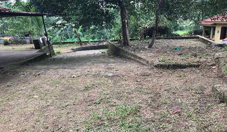 Spacious 30 cent land plot with paved driveway surrounding a 2 BHK house in Kareelamukk, Thiruvalla