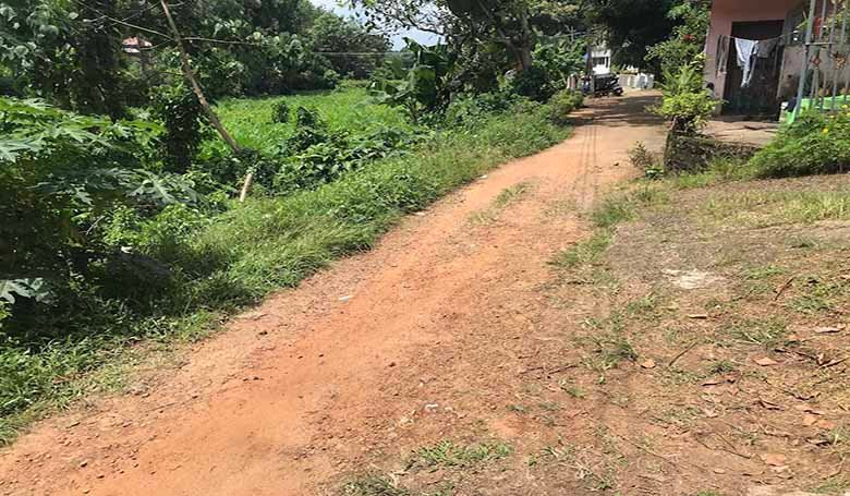 Off-road vehicle path leading to the 30 cent property with 2 BHK house in Kareelamukk, Thiruvalla